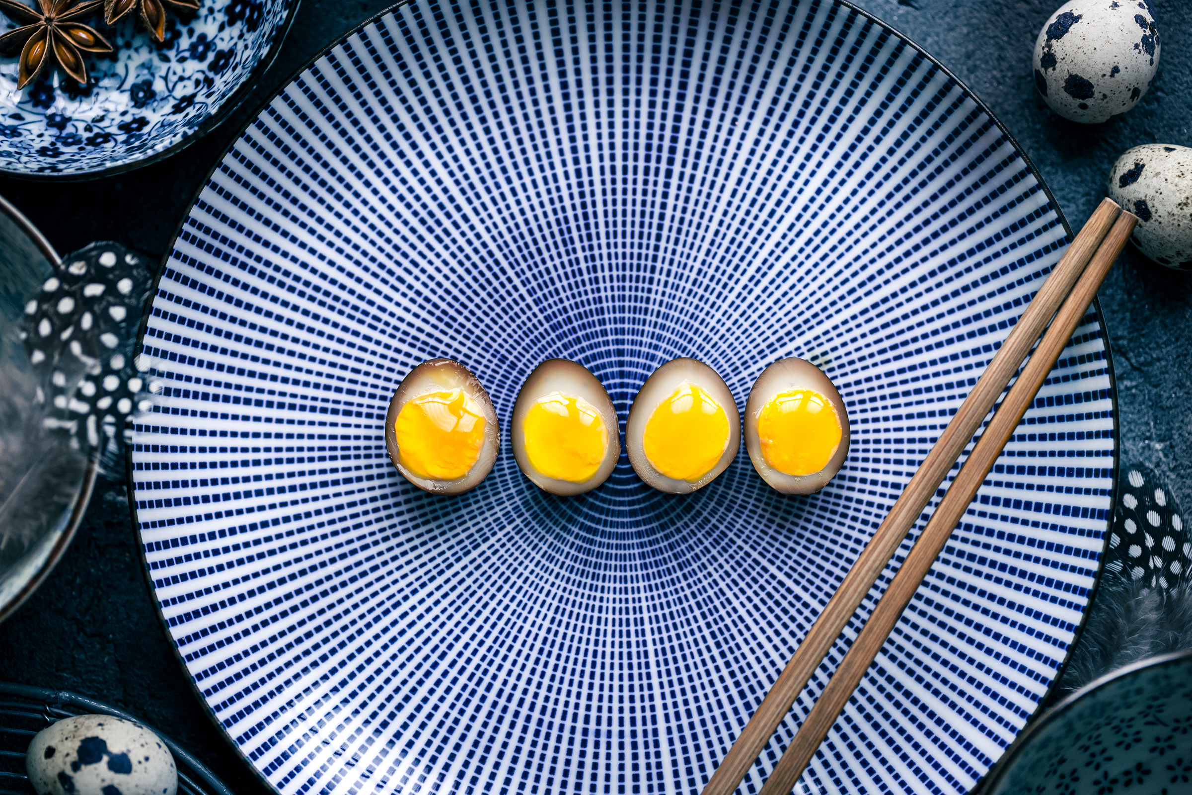 ramen egg con uova di quaglia